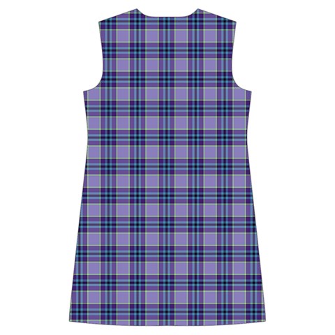 Purple Plaid Tartan 1 Kids  Long Sleeve Velvet Lounge Robe from ArtsNow.com Back