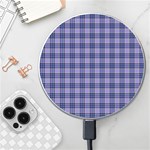 Purple Plaid Tartan 1 Wireless Fast Charger(White)