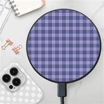 Purple Plaid Tartan 1 Wireless Fast Charger(Black)