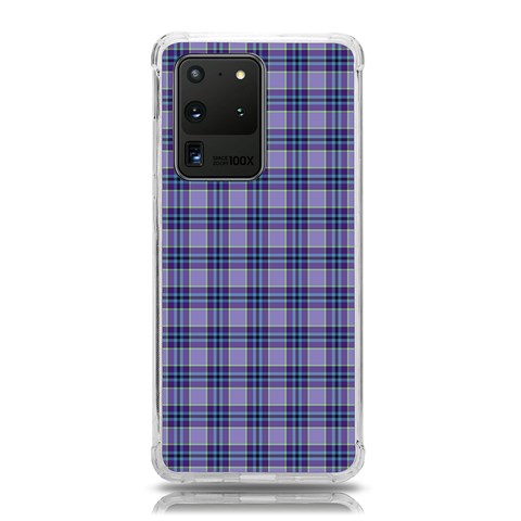 Purple Plaid Tartan 1 Samsung Galaxy S20 Ultra 6.9 Inch TPU UV Case from ArtsNow.com Front