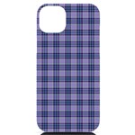 Purple Plaid Tartan 1 iPhone 14 Plus Black UV Print PC Hardshell Case