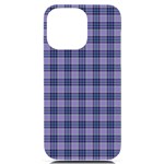 Purple Plaid Tartan 1 iPhone 14 Pro Max Black UV Print PC Hardshell Case