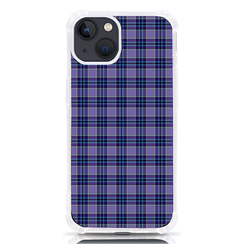 Purple Plaid Tartan 1 iPhone 13 TPU UV Print Case from ArtsNow.com Front