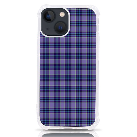 Purple Plaid Tartan 1 iPhone 13 mini TPU UV Print Case from ArtsNow.com Front