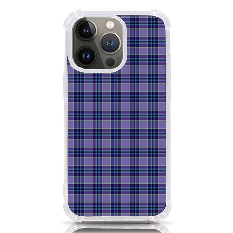 Purple Plaid Tartan 1 iPhone 13 Pro TPU UV Print Case from ArtsNow.com Front