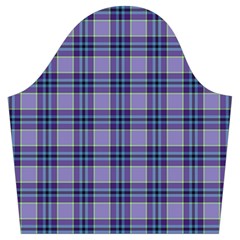 Purple Plaid Tartan 1 Trumpet Sleeve Cropped Top from ArtsNow.com Sleeve Right