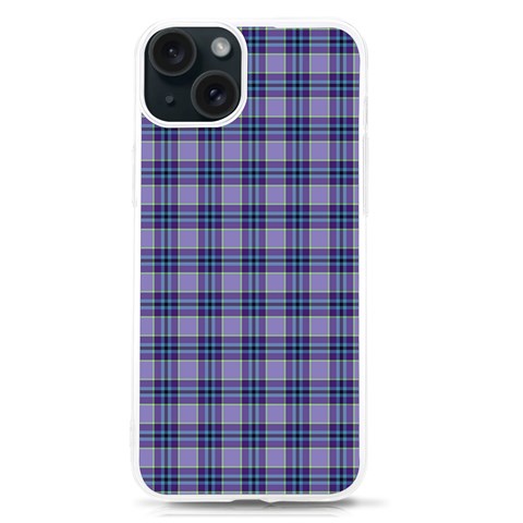 Purple Plaid Tartan 1 iPhone 15 TPU UV Print Case from ArtsNow.com Front