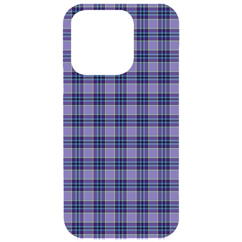 Purple Plaid Tartan 1 iPhone 15 Pro Black UV Print PC Hardshell Case from ArtsNow.com Front