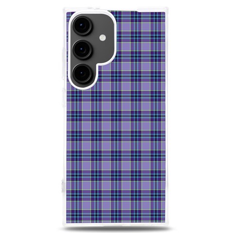 Purple Plaid Tartan 1 Samsung Galaxy S24 Plus 6.7 Inch TPU UV Case from ArtsNow.com Front