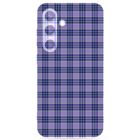 Purple Plaid Tartan 1 Samsung Galaxy S24 6.2 Inch Black TPU UV Case from ArtsNow.com Front