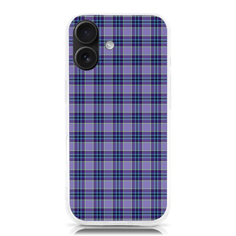 Purple Plaid Tartan 1 iPhone 16 TPU UV Print Case from ArtsNow.com Front