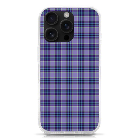 Purple Plaid Tartan 1 iPhone 16 Pro TPU UV Print Case from ArtsNow.com Front