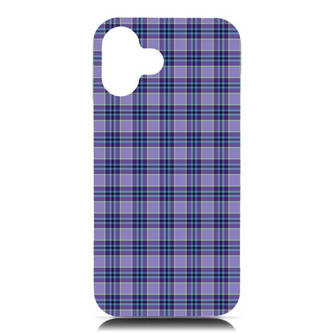 Purple Plaid Tartan 1 iPhone 16 Plus Black UV Print PC Hardshell Case from ArtsNow.com Front