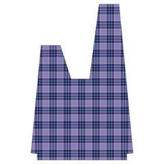 Purple Plaid Tartan 1 Japanese Wrist Knot Bag from ArtsNow.com Back Inisde