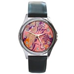 Pink ribbon Round Metal Watch