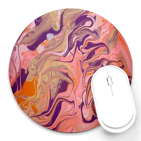 Pink ribbon Round Mousepad from ArtsNow.com Front