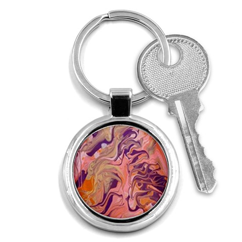 Pink ribbon Key Chain (Round) from ArtsNow.com Front