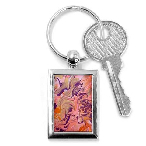 Pink ribbon Key Chain (Rectangle) from ArtsNow.com Front