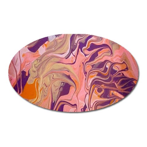 Pink ribbon Oval Magnet from ArtsNow.com Front