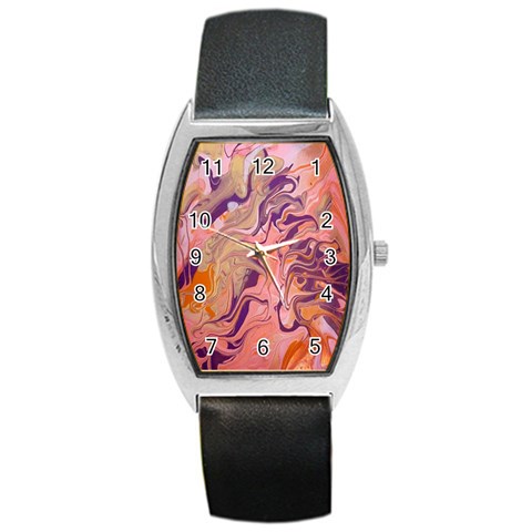 Pink ribbon Barrel Style Metal Watch from ArtsNow.com Front