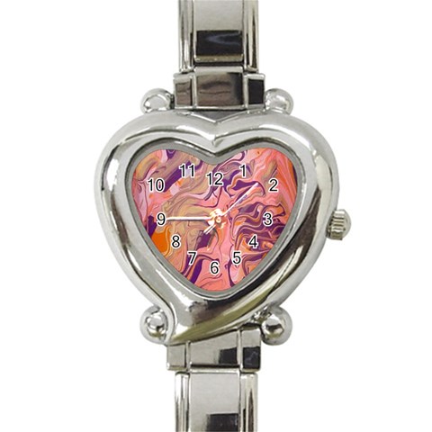 Pink ribbon Heart Italian Charm Watch from ArtsNow.com Front