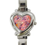 Pink ribbon Heart Italian Charm Watch