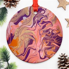 Pink ribbon Round Ornament (Two Sides) from ArtsNow.com Back