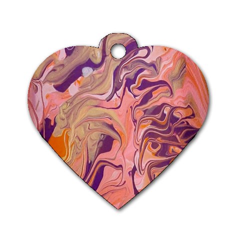 Pink ribbon Dog Tag Heart (One Side) from ArtsNow.com Front