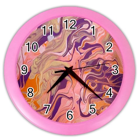 Pink ribbon Color Wall Clock from ArtsNow.com Front