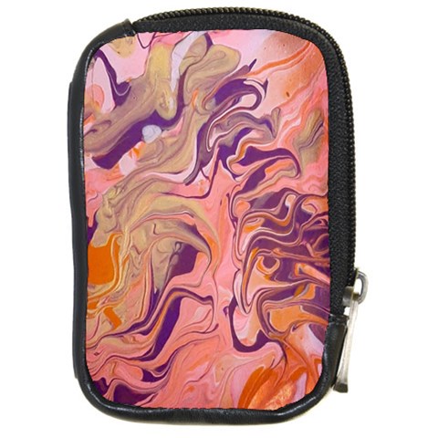 Pink ribbon Compact Camera Leather Case from ArtsNow.com Front