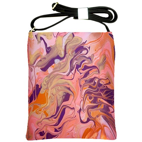 Pink ribbon Shoulder Sling Bag from ArtsNow.com Front