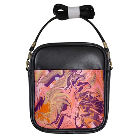 Pink ribbon Girls Sling Bag from ArtsNow.com Front