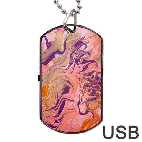 Pink ribbon Dog Tag USB Flash (One Side) from ArtsNow.com Front