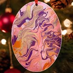 Pink ribbon UV Print Acrylic Ornament Oval