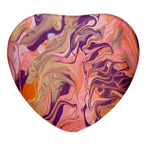 Pink ribbon Heart Glass Fridge Magnet (4 pack) from ArtsNow.com Front