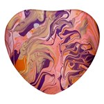 Pink ribbon Heart Glass Fridge Magnet (4 pack)