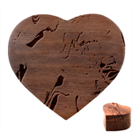 Pink ribbon Heart Wood Jewelry Box