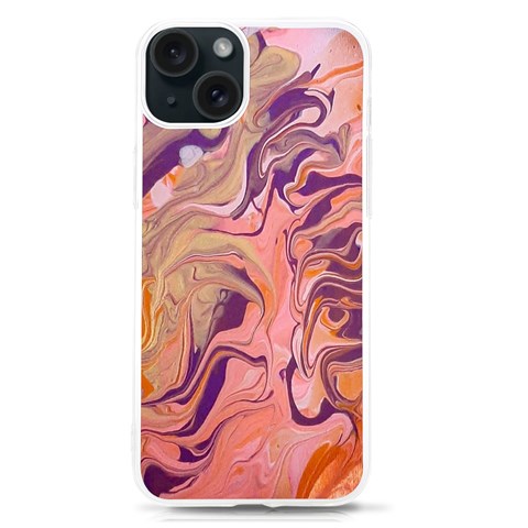 Pink ribbon iPhone 15 TPU UV Print Case from ArtsNow.com Front