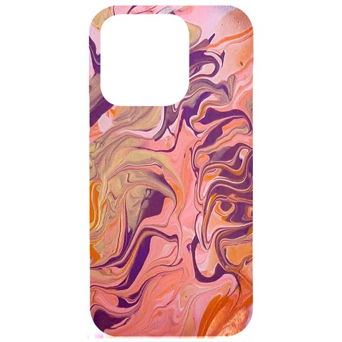 Pink ribbon iPhone 15 Pro Black UV Print PC Hardshell Case from ArtsNow.com Front