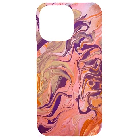 Pink ribbon iPhone 15 Pro Max Black UV Print PC Hardshell Case from ArtsNow.com Front