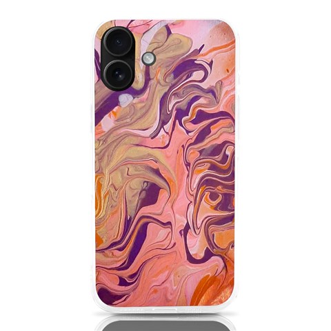 Pink ribbon iPhone 16 Plus TPU UV Print Case from ArtsNow.com Front