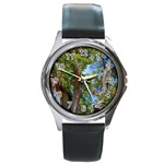 Patagonian Forest Trees Close-up, Rio Negro Province, Patagonia, Argentina Round Metal Watch