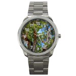 Patagonian Forest Trees Close-up, Rio Negro Province, Patagonia, Argentina Sport Metal Watch