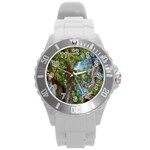 Patagonian Forest Trees Close-up, Rio Negro Province, Patagonia, Argentina Round Plastic Sport Watch (L)