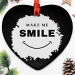 Black And White Simple Make Me Smile T Shirt 20250203 014057 0000 Ornament (Heart)