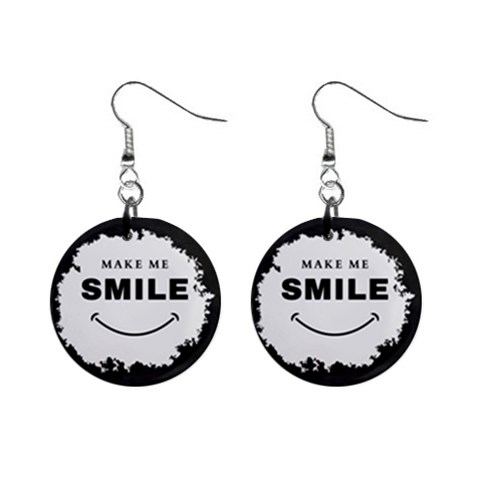 Black And White Simple Make Me Smile T Shirt 20250203 014057 0000 Mini Button Earrings from ArtsNow.com Front