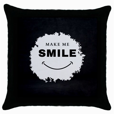 Black And White Simple Make Me Smile T Shirt 20250203 014057 0000 Throw Pillow Case (Black) from ArtsNow.com Front