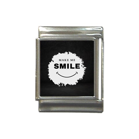 Black And White Simple Make Me Smile T Shirt 20250203 014057 0000 Italian Charm (13mm) from ArtsNow.com Front