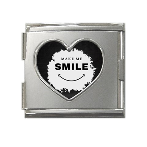 Black And White Simple Make Me Smile T Shirt 20250203 014057 0000 Mega Link Heart Italian Charm (18mm) from ArtsNow.com Front