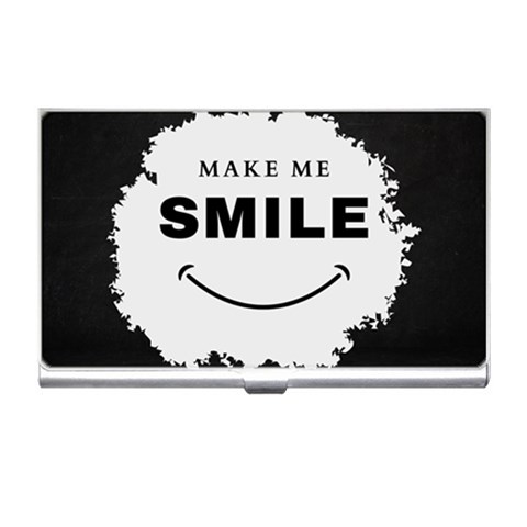 Black And White Simple Make Me Smile T Shirt 20250203 014057 0000 Business Card Holder from ArtsNow.com Front